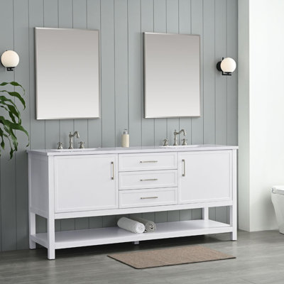 Mercury Row® Vicini 72" Double Bathroom Vanity & Reviews | Wayfair